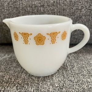 Vintage Pyrex Gold Butterfly Creamer Corning